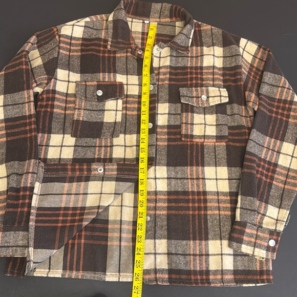 Oversized Lumberjack Brown Plaid Button Shirt - Picture 14 of 16